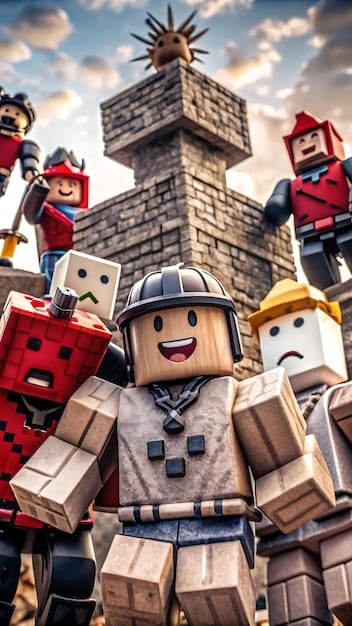 A collage of various Indonesian Roblox players showcasing their in-game avatars with unique and creative designs. Emphasis on diversity and customization.