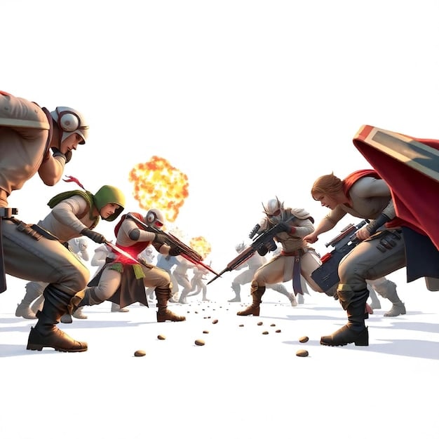 An action shot from a 'Clash of Clans' war attack, showing a well-executed Queen Walk strategy with the Archer Queen supported by healers, systematically clearing key defensive buildings on the periphery of the enemy base.