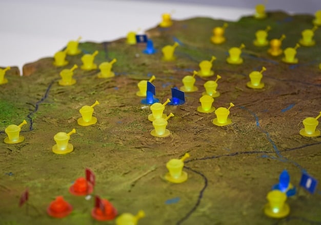 A strategic overview map of State of Survival, highlighting resource nodes being harvested by players and strategic locations for resource gathering. Indicate safe zones and high-risk areas for resource competition.