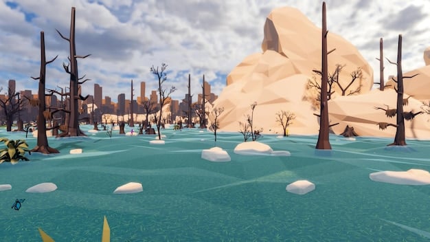A screenshot capturing the vibrant open-world environment of Genshin Impact, featuring lush landscapes, detailed character models, and dynamic weather effects.